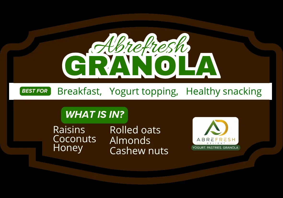 Abrefresh Granola packaging and promotional design