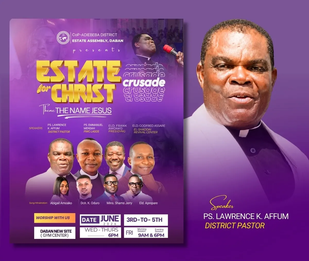 Estate for Christ church event campaign design